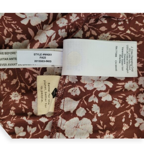 Madewell XS Woodland Floral Challis Dress brown blue purple EUC - Picture 13 of 14
